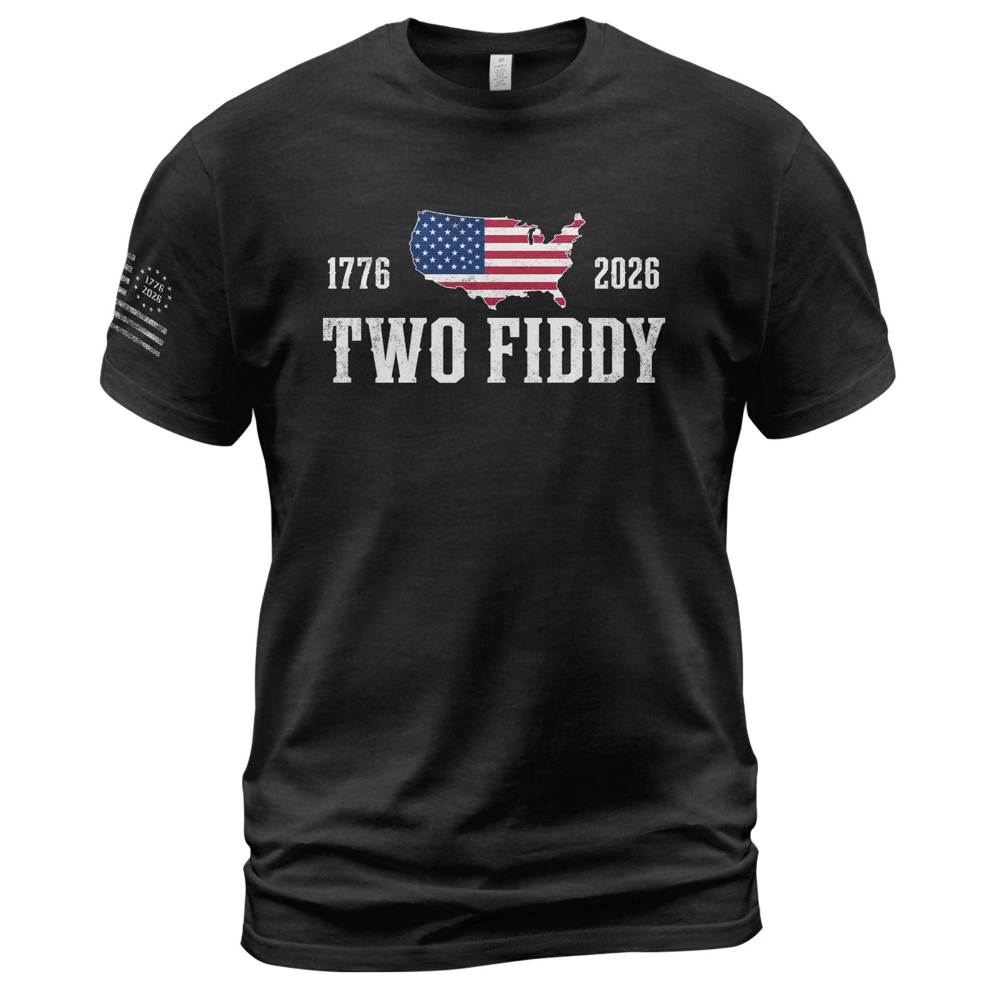 Patriotic Two Fiddy 1776-2026 Map Design - Classic American Anniversary Graphic Tee - Rust Field Wear