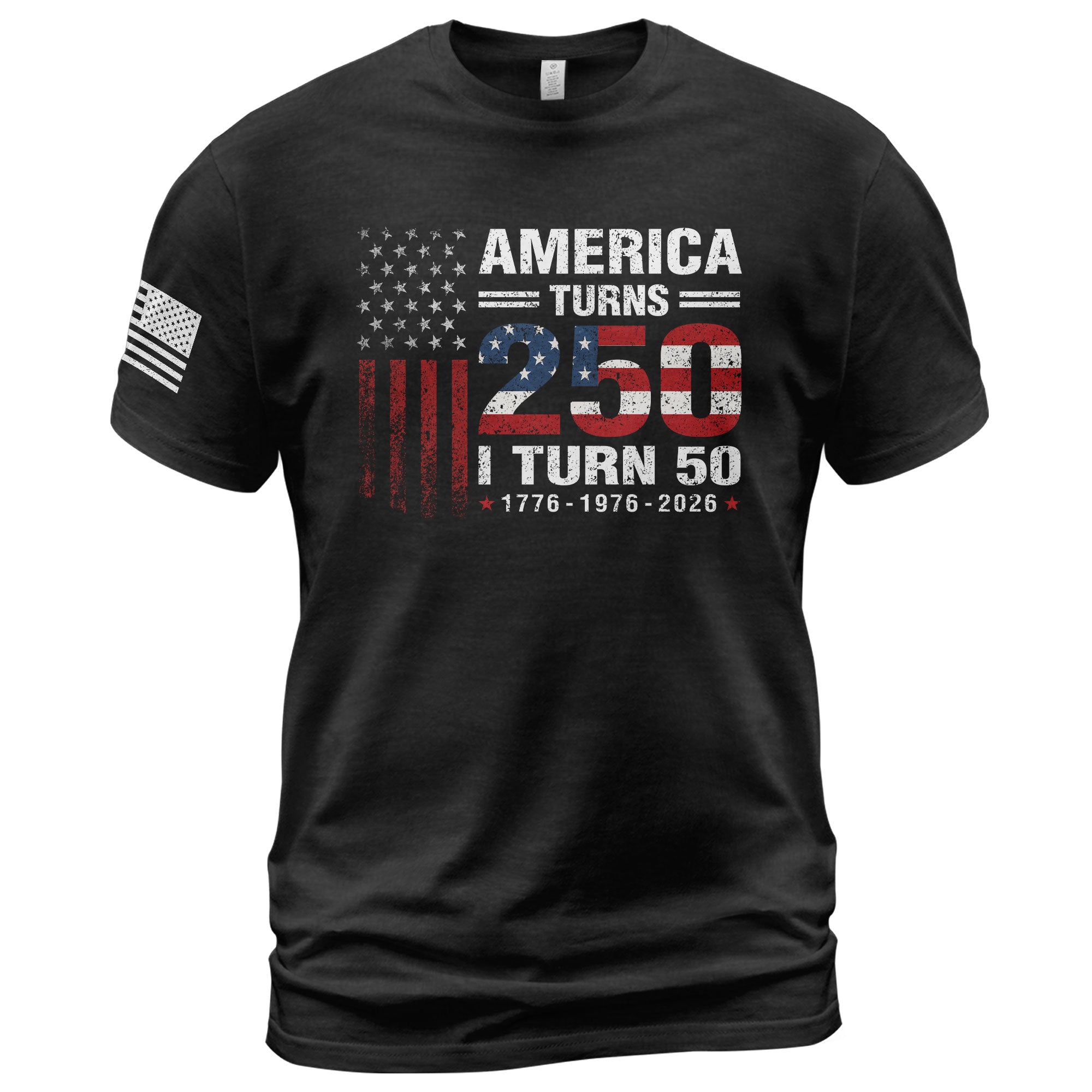 Vintage Style 250 & 50 Birthday Shirt: 1776-2026 Patriotic Anniversary Graphic Tee - Rust Field Wear