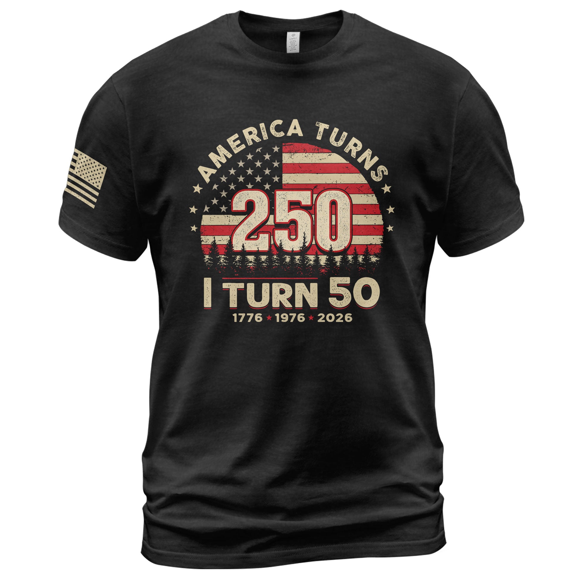 Awesome 1776 2026 Birthday Shirt America Turns 250 And I Turn 50 Patriotic Graphic Tee - Rust Field Wear