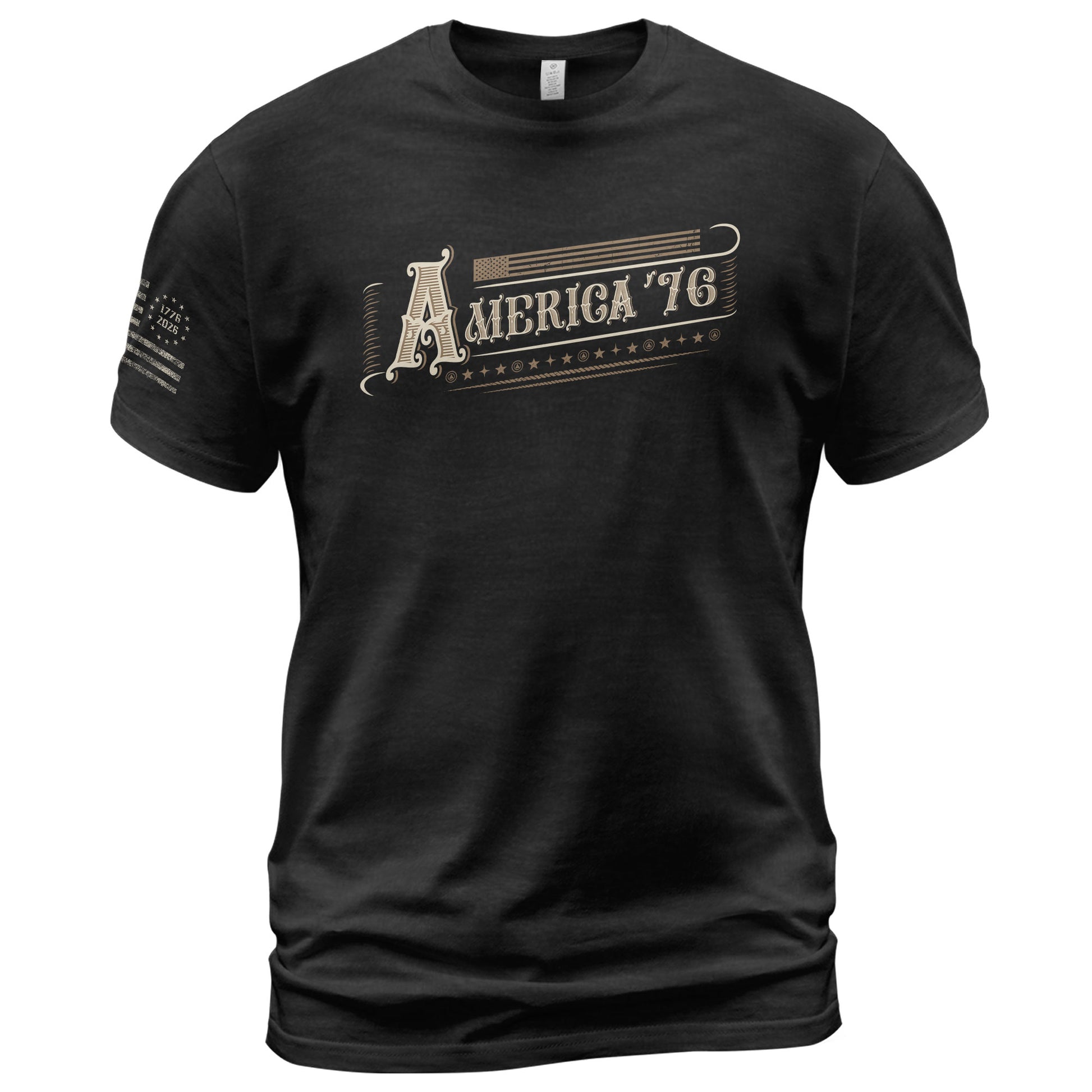 America '76 Graphic T Shirt Vintage Patriotic American Pride Style Casual Mens Top - Rust Field Wear