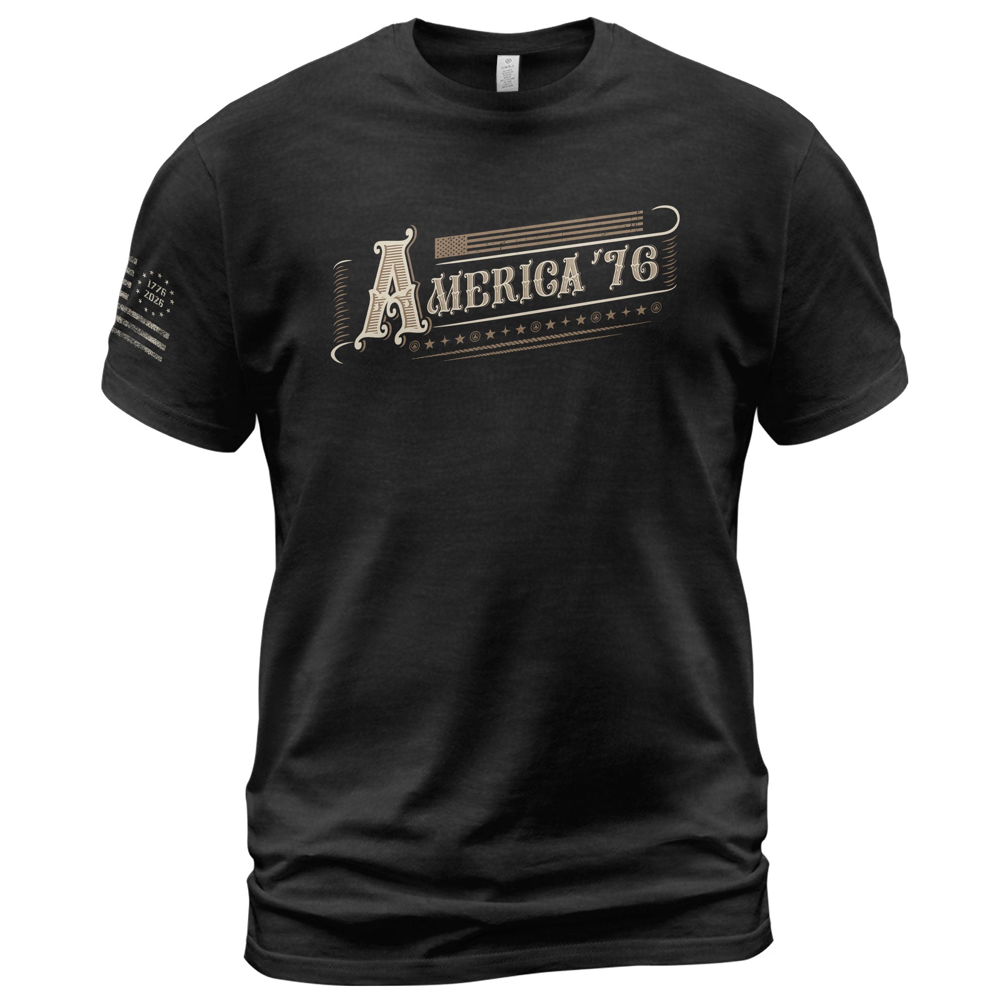 America '76 Graphic T Shirt Vintage Patriotic American Pride Style Casual Mens Top - Rust Field Wear