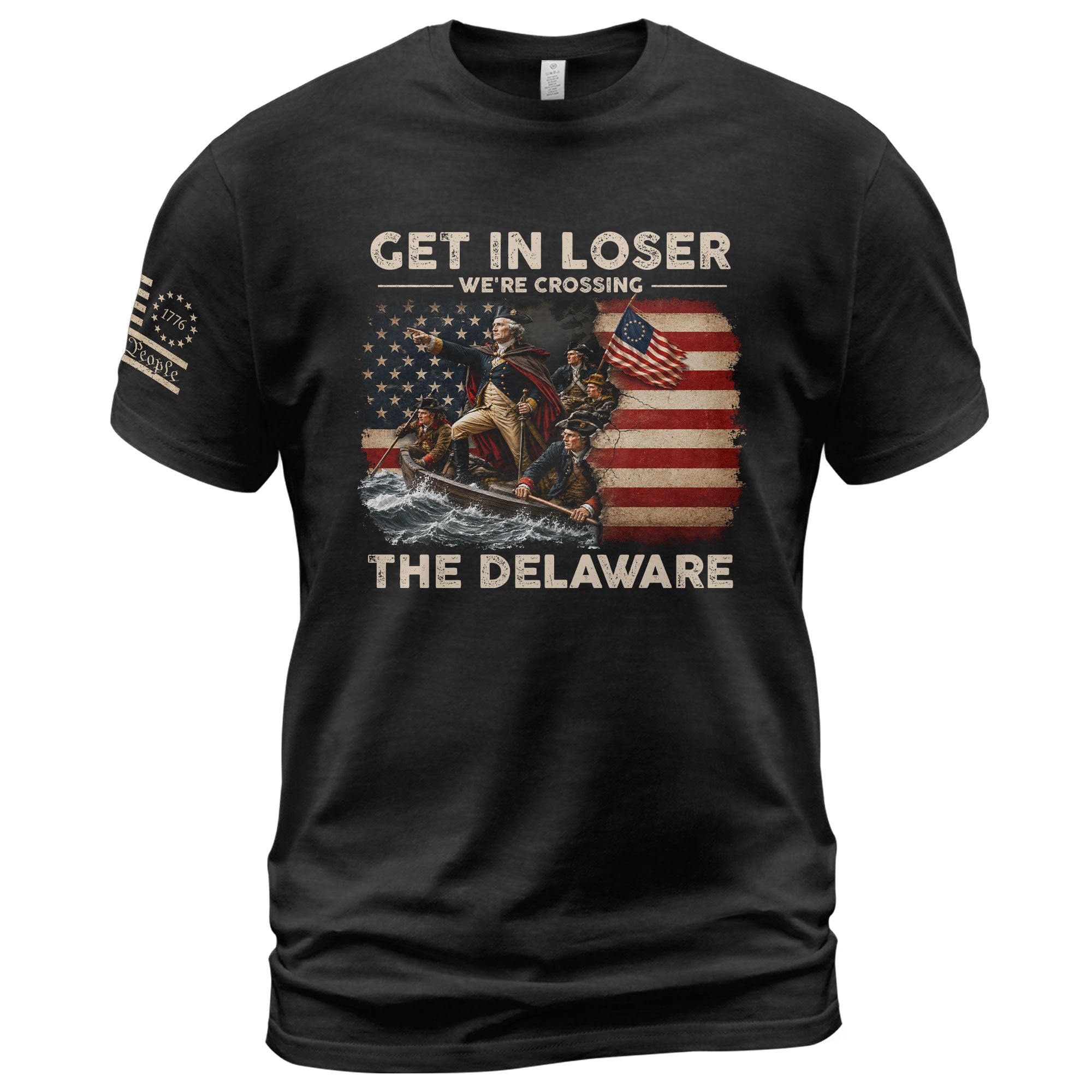 Get In Loser We're Crossing The Delaware Shirt Funny George Washington Historical Tee - Rust Field Wear