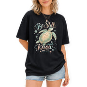 Be Still And Know Shirt Sea Turtle Cross Ocean Christian Psalm 46 10 Faith Graphic Tee - Rust Field Wear