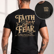 Faith Over Fear Christian Shirt Psalm 118:6 Patriotic Religious Graphic Faith Tee