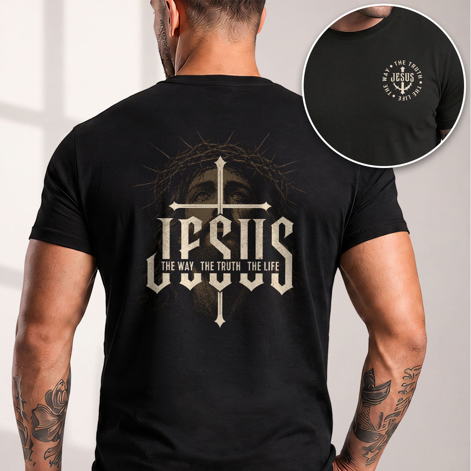 Jesus The Way The Truth The Life Shirt Crown Of Thorns Faith Christian Cross T-Shirt - Rust Field Wear