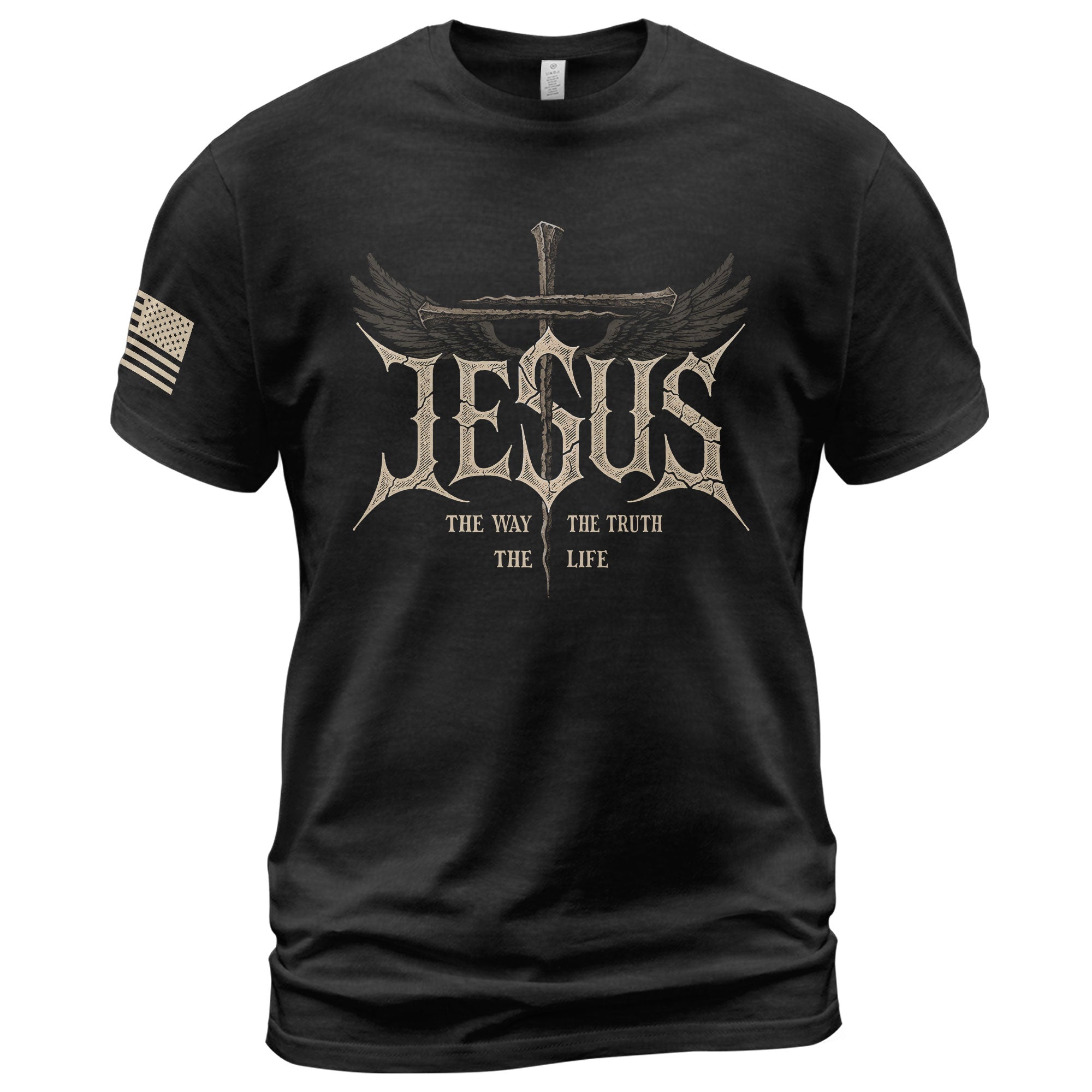 Jesus The Way The Truth The Life Shirt Patriotic Christian Cross Graphic Tee Faith upsale