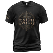 Faith Over Fear T Shirt Christian Cross Vintage Religious Patriotic USA Flag Tee - Rust Field Wear