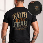 Faith Over Fear T Shirt Christian Crown Of Thorns Psalms 118 6 Religious Tee Apparel - Rust Field Wear