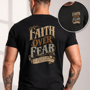 Faith Over Fear T Shirt Christian Crown Of Thorns Psalms 118 6 Religious Tee Top - Rust Field Wear