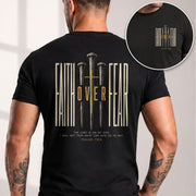 Faith Over Fear T Shirt Christian Cross Nails Psalms 118 6 Religious Tee Apparel - Rust Field Wear