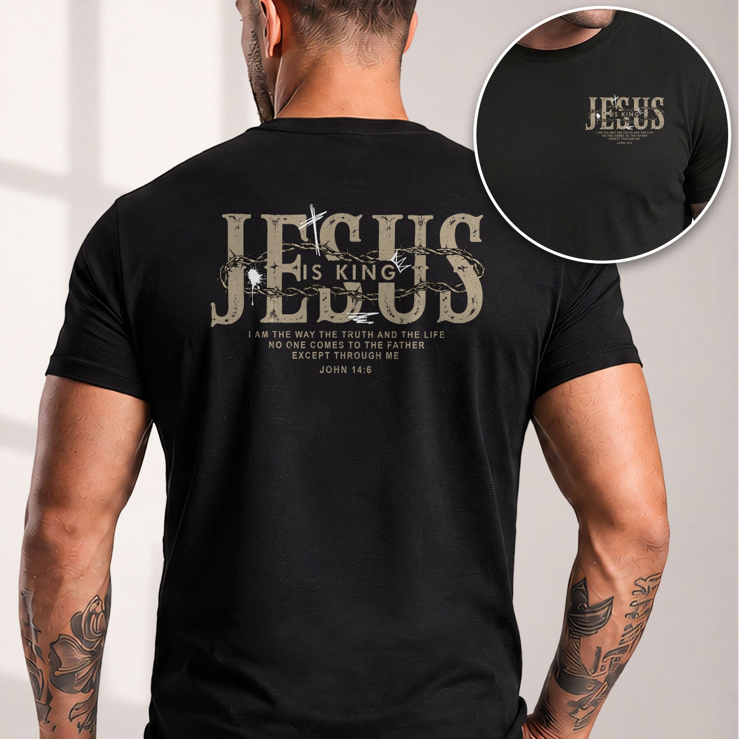 Jesus Is King T Shirt Christian John 14 6 Bible Verse Cross Vintage Religious Tee - Rust Field Wear