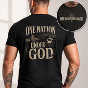 One Nation Under God Shirt Patriotic Christian Men Shirt Jesus Crown Of Thorns Cross Tee - Rust Field Wear