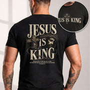 Jesus Is King Shirt Christian Men Shirt Revelation 17 14 Cross Graphic Tee Bible Verse - Rust Field Wear