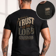 Trust In The Lord T Shirt Christian Proverbs 3 5 6 Cross Crown Of Thorns Religious Tee - Rust Field Wear