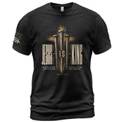 Jesus Is King T Shirt Christian Lion John 14 6 Cross Bible Verse Religious Tee Apparel - Rust Field Wear