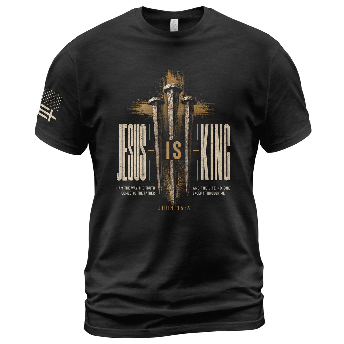Jesus Is King T Shirt Christian Lion John 14 6 Cross Bible Verse Religious Tee Apparel - Rust Field Wear