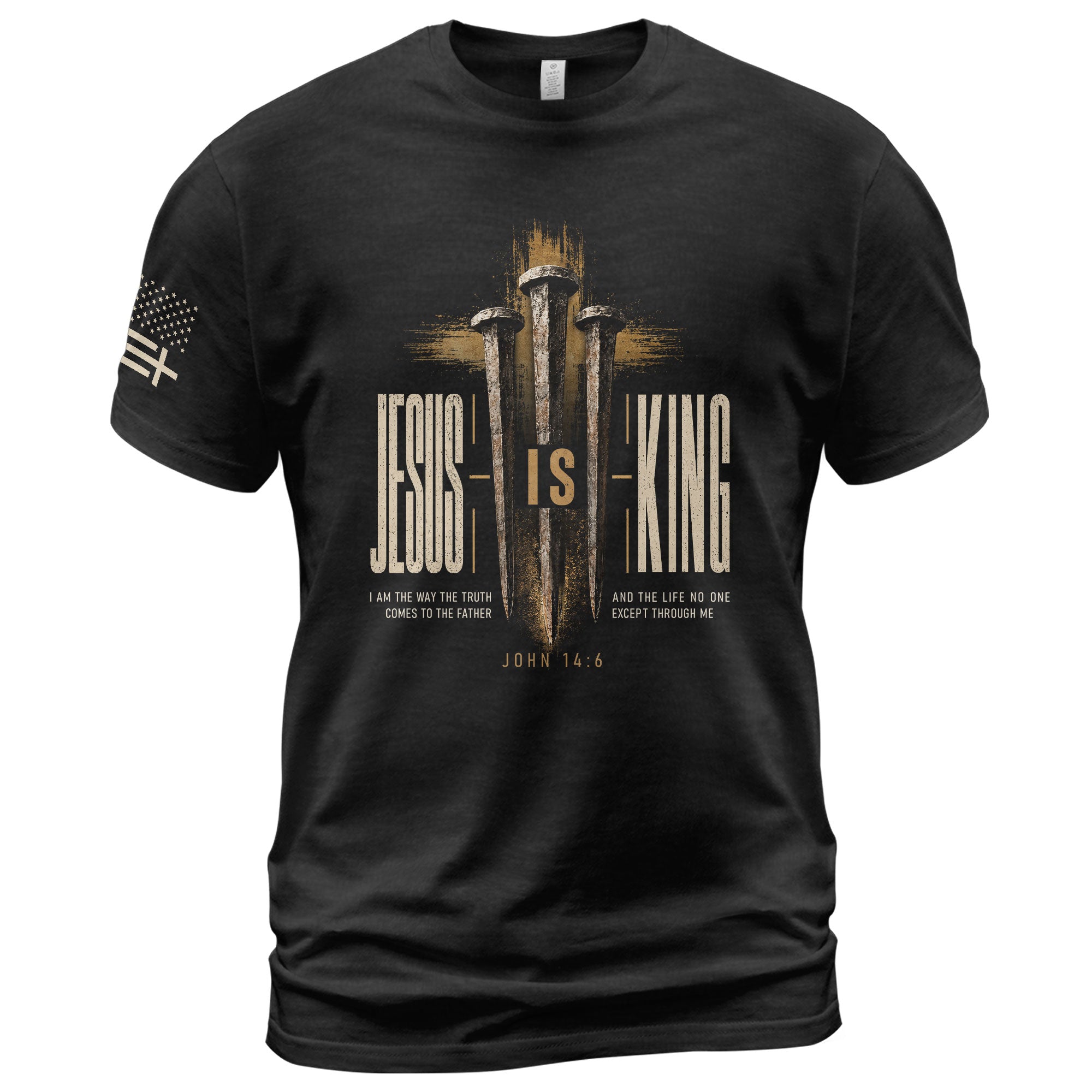 Jesus Is King T Shirt Christian Lion John 14 6 Cross Bible Verse Religious Tee Apparel - Rust Field Wear