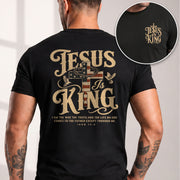 Jesus Is King Shirt Patriotic Christian Men Shirt American Flag Cross Dove John 14 6 Tee - Rust Field Wear