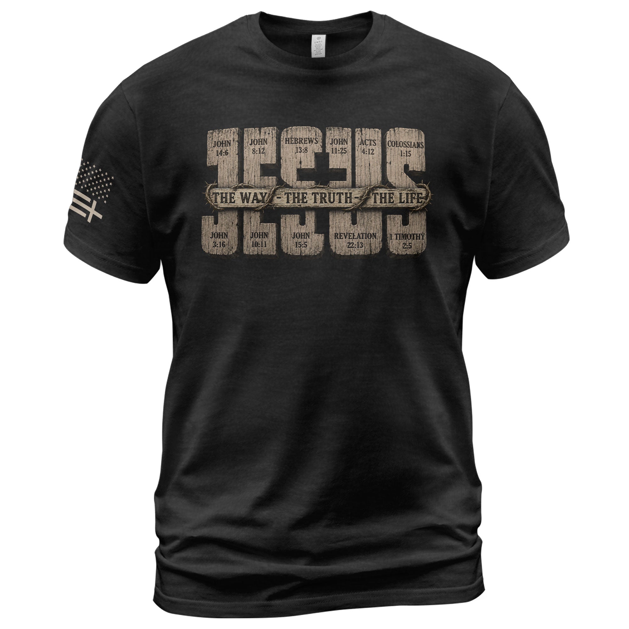 Jesus Shirt Men Christian T-Shirt The Way The Truth The Life Bible Verse Faith Graphic Tee