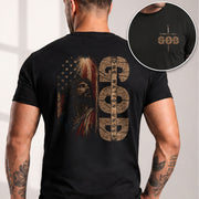 One Nation Under God Jesus USA Flag Christian Graphic Tee Shirt Men Faith Apparel - Rust Field Wear