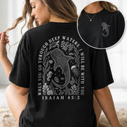 Christian Whale Shark T-Shirt When You Go Through Deep Waters Tee Isaiah 43 2 Faith Apparel
