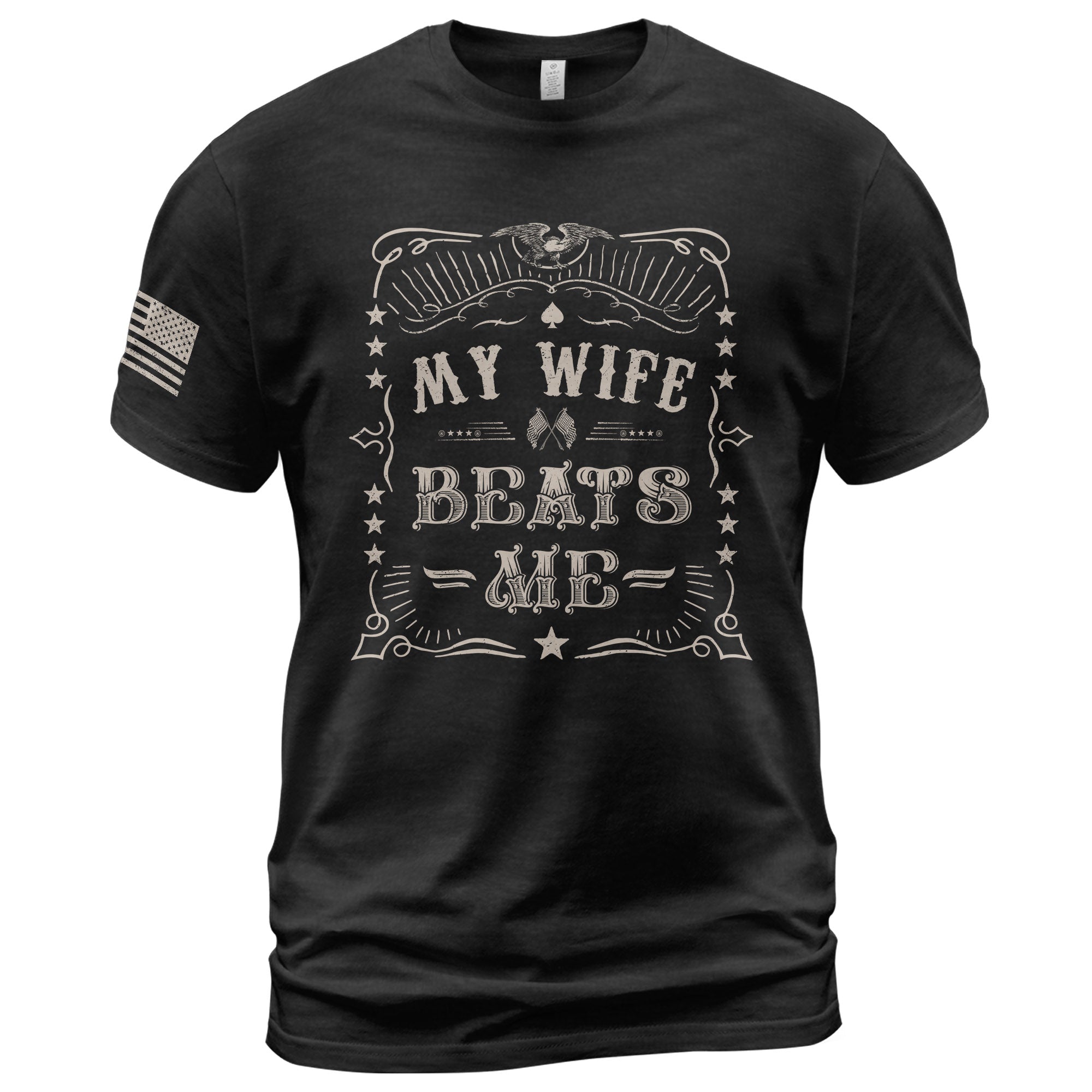 Funny Racing Flags Quote My Wife Beats Me Men Vintage Graphic Shirt Casual Novelty