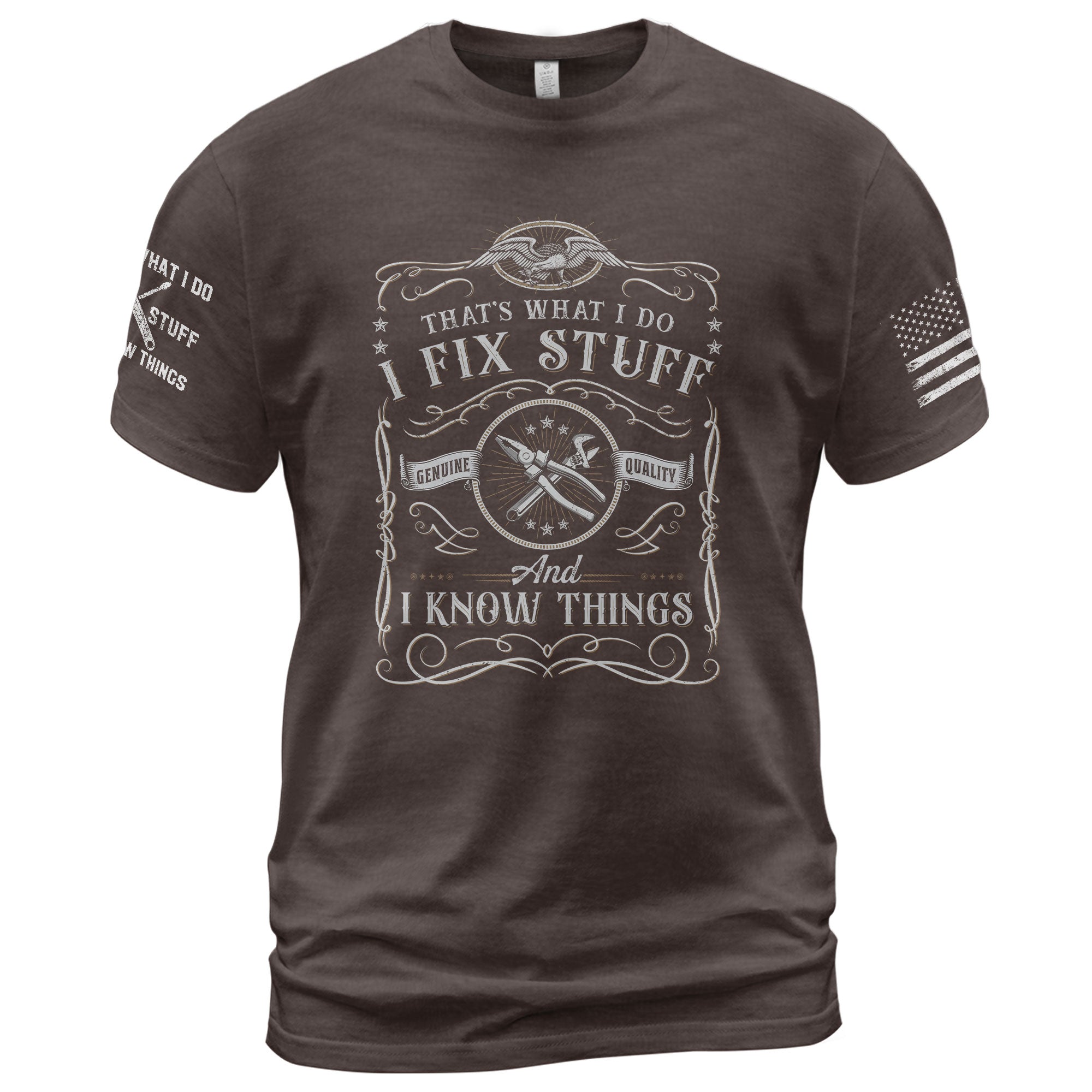 I Fix Stuff And I Know Things Genuine Quality Mechanic Men Graphic Shirt Casual Novelty