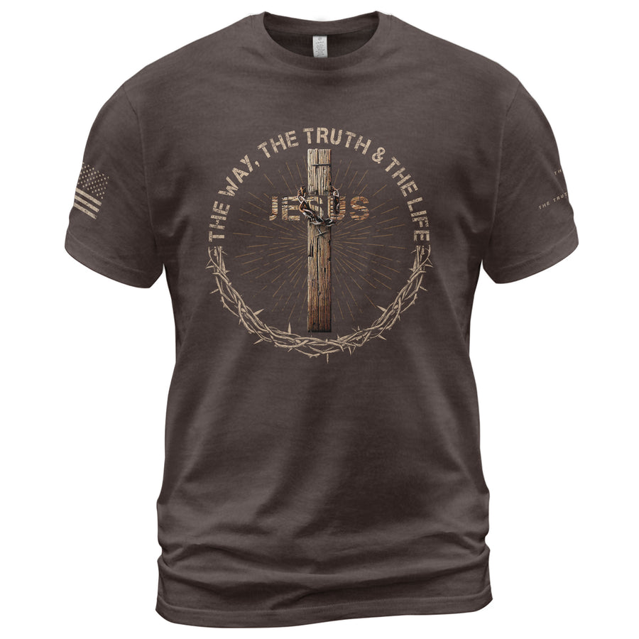 Christian Shirts for Men - Jesus The Way The Truth The Life, Christian Tee Shirts