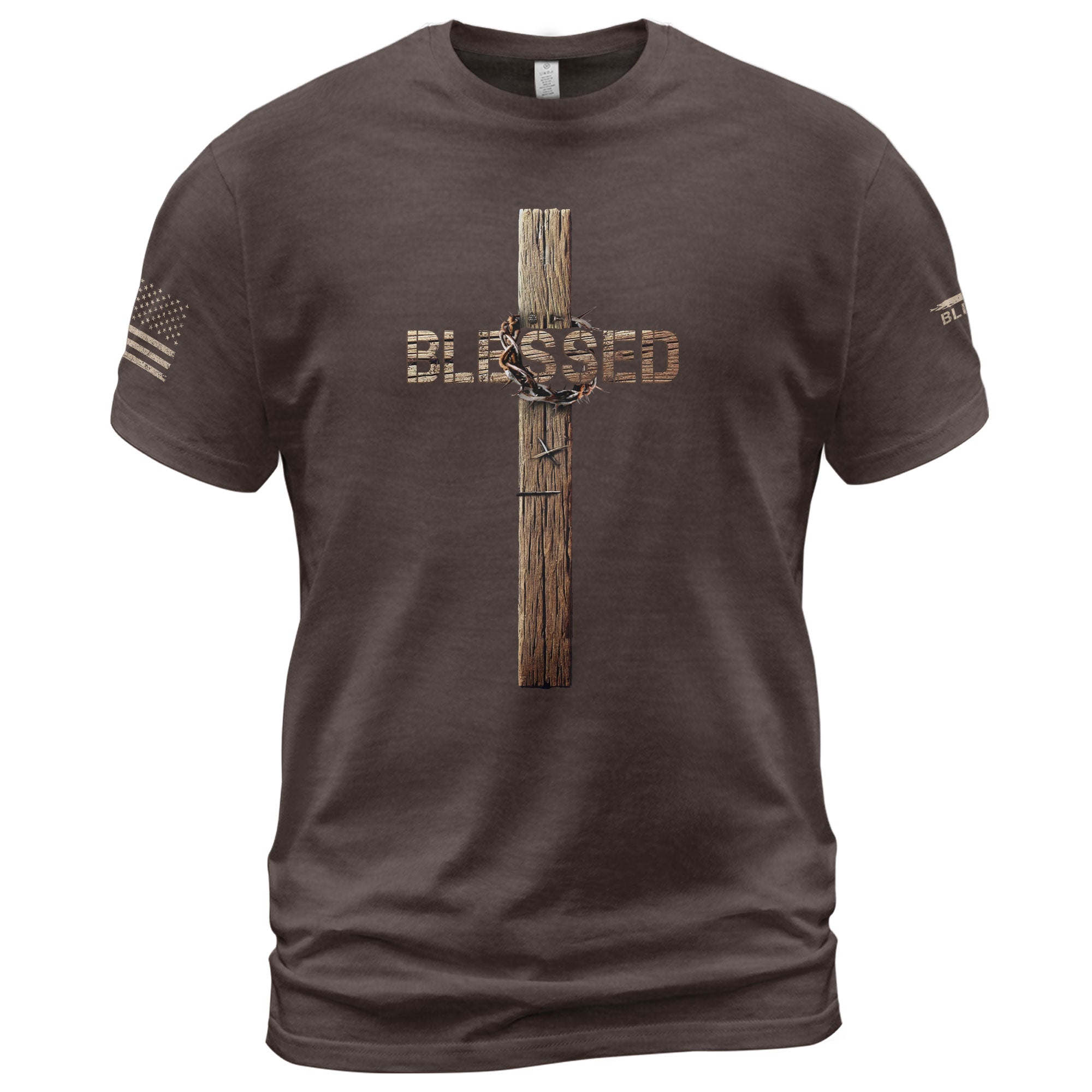 Blessed Cross and Crown Edition, Christian Shirts for Men - Christian Tee Shirts - Rust Field Wear