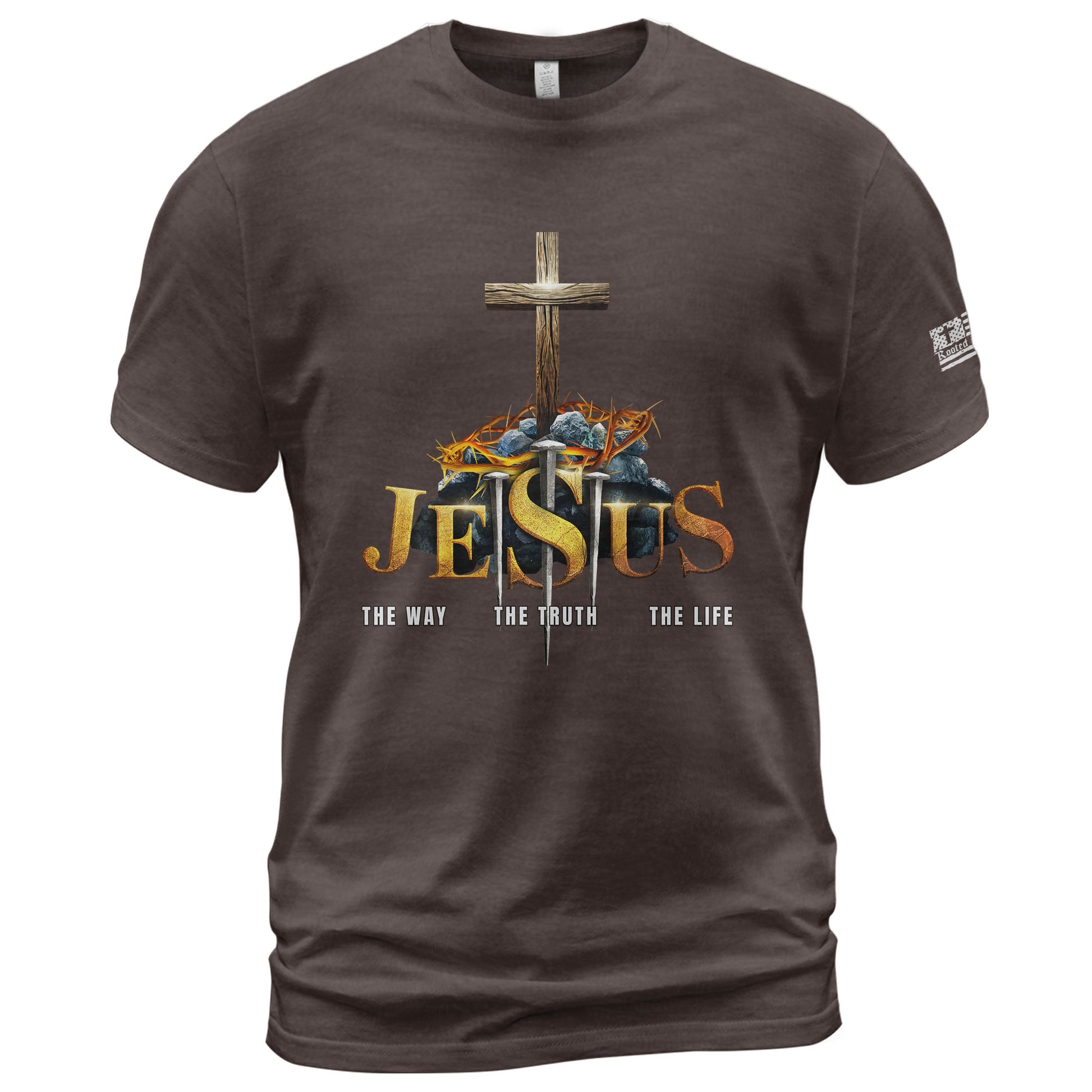 Christian Shirts for Men, JESUS The Way, Truth and Life - Christian Tee Shirts - Rust Field Wear