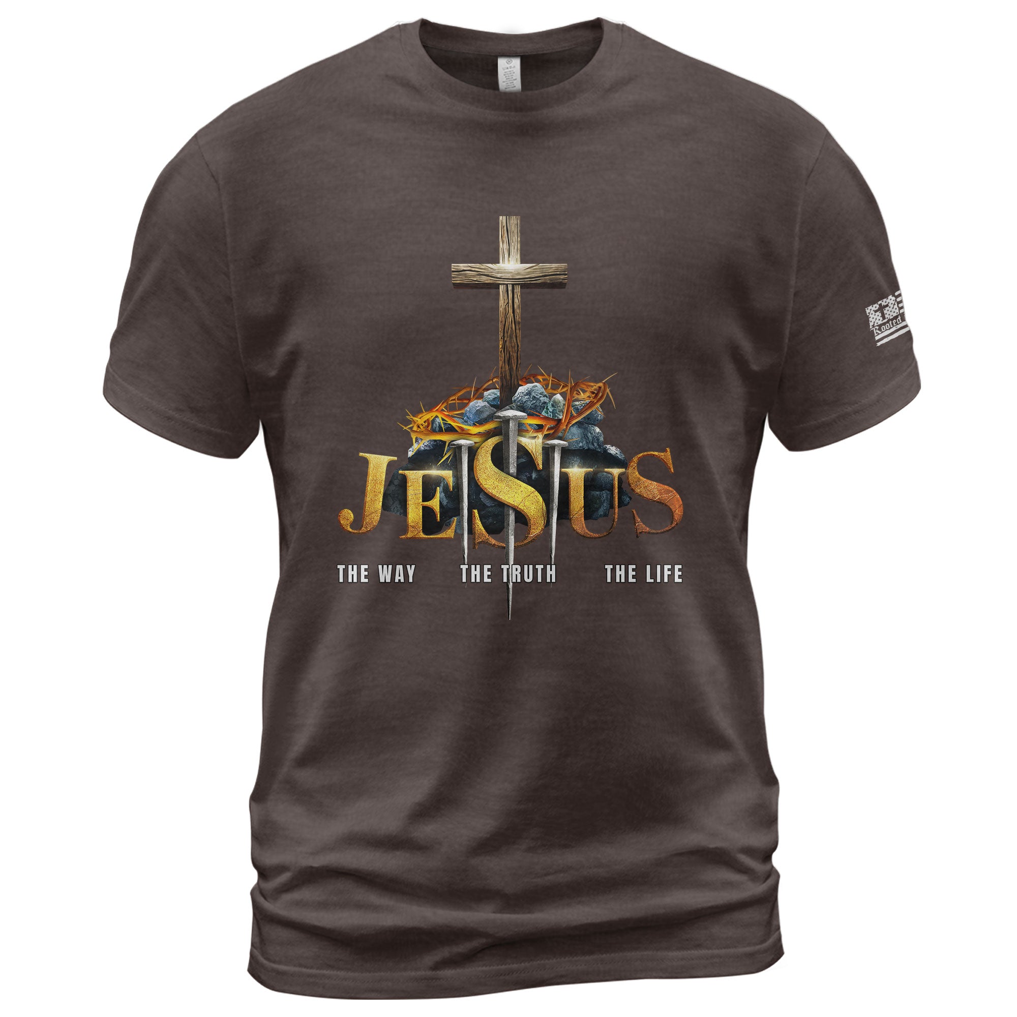Christian Shirts for Men, JESUS The Way, Truth and Life - Christian Tee Shirts - Rust Field Wear