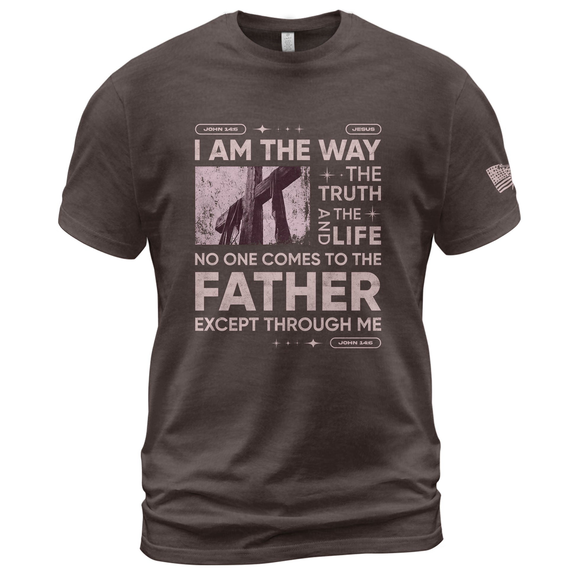 The Way, Truth and Life Cross, Christian Shirts for Men - Christian Tee Shirts - Rust Field Wear