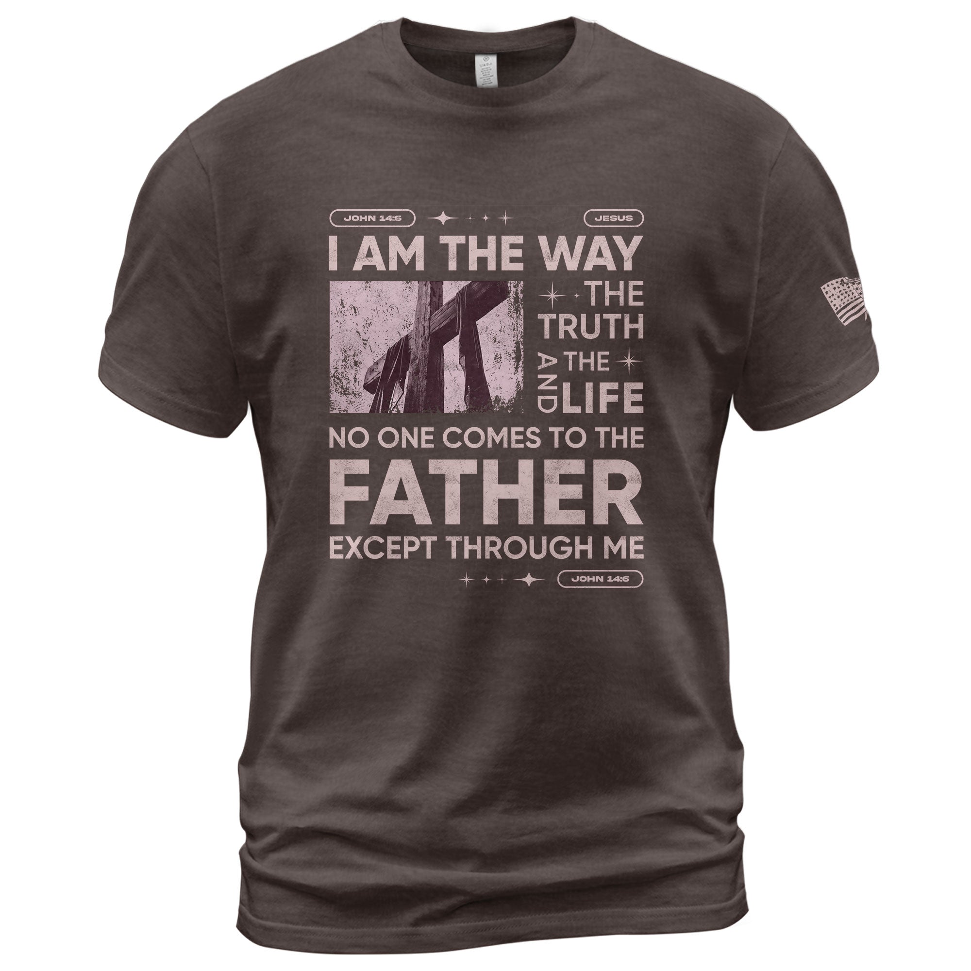 The Way, Truth and Life Cross, Christian Shirts for Men - Christian Tee Shirts - Rust Field Wear