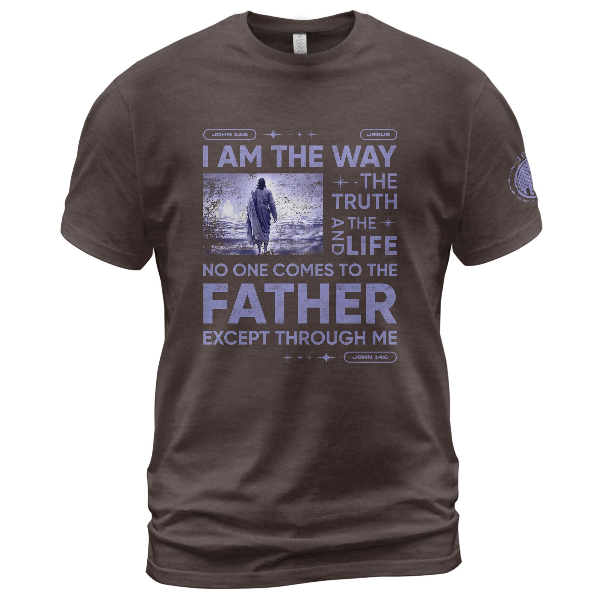 Christian Tee Shirts, Walk the Way John 14:6 - Christian Shirts for Men - Rust Field Wear