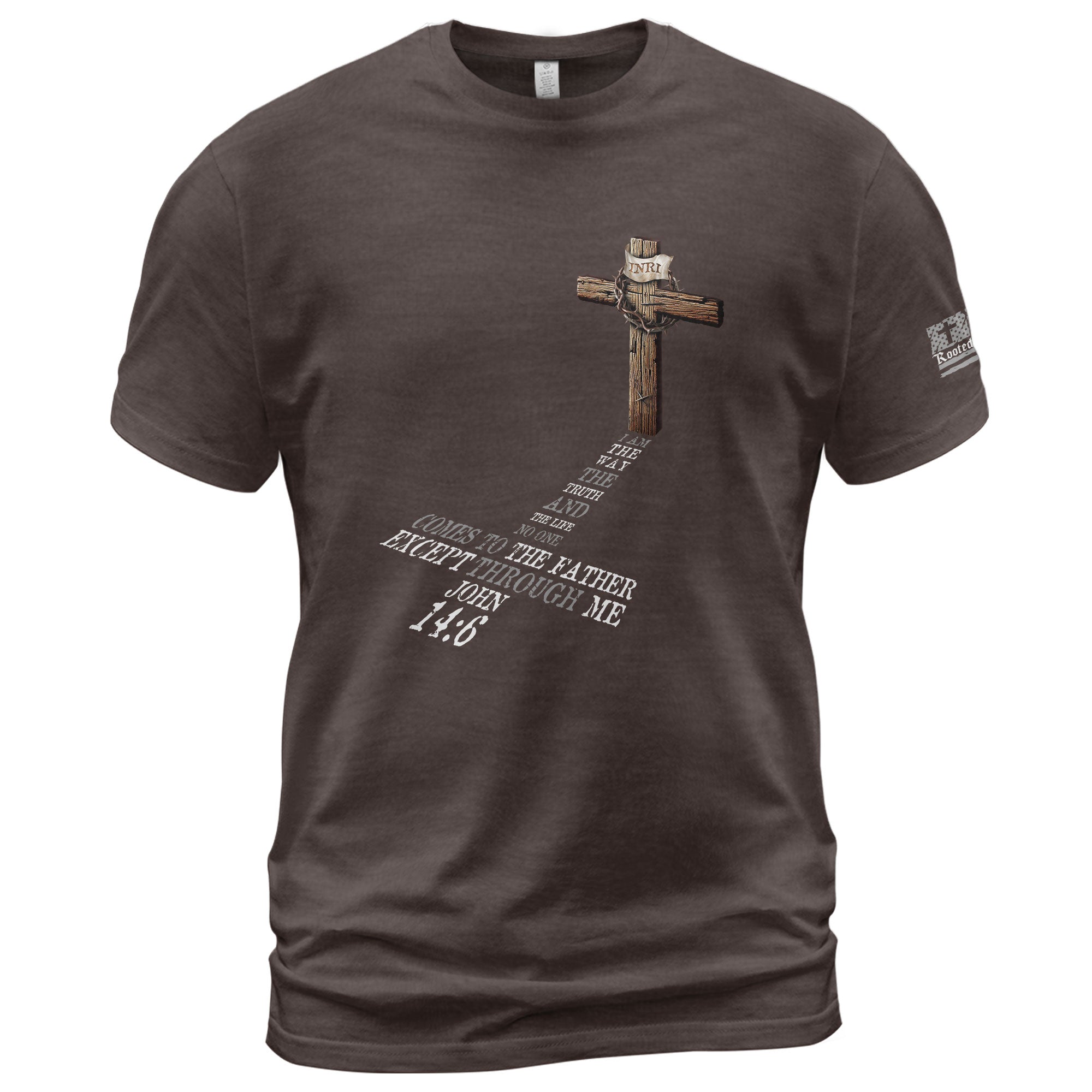 INRI Cross John 14:6 - Christian Tee Shirts, Christian Shirts for Men - Rust Field Wear