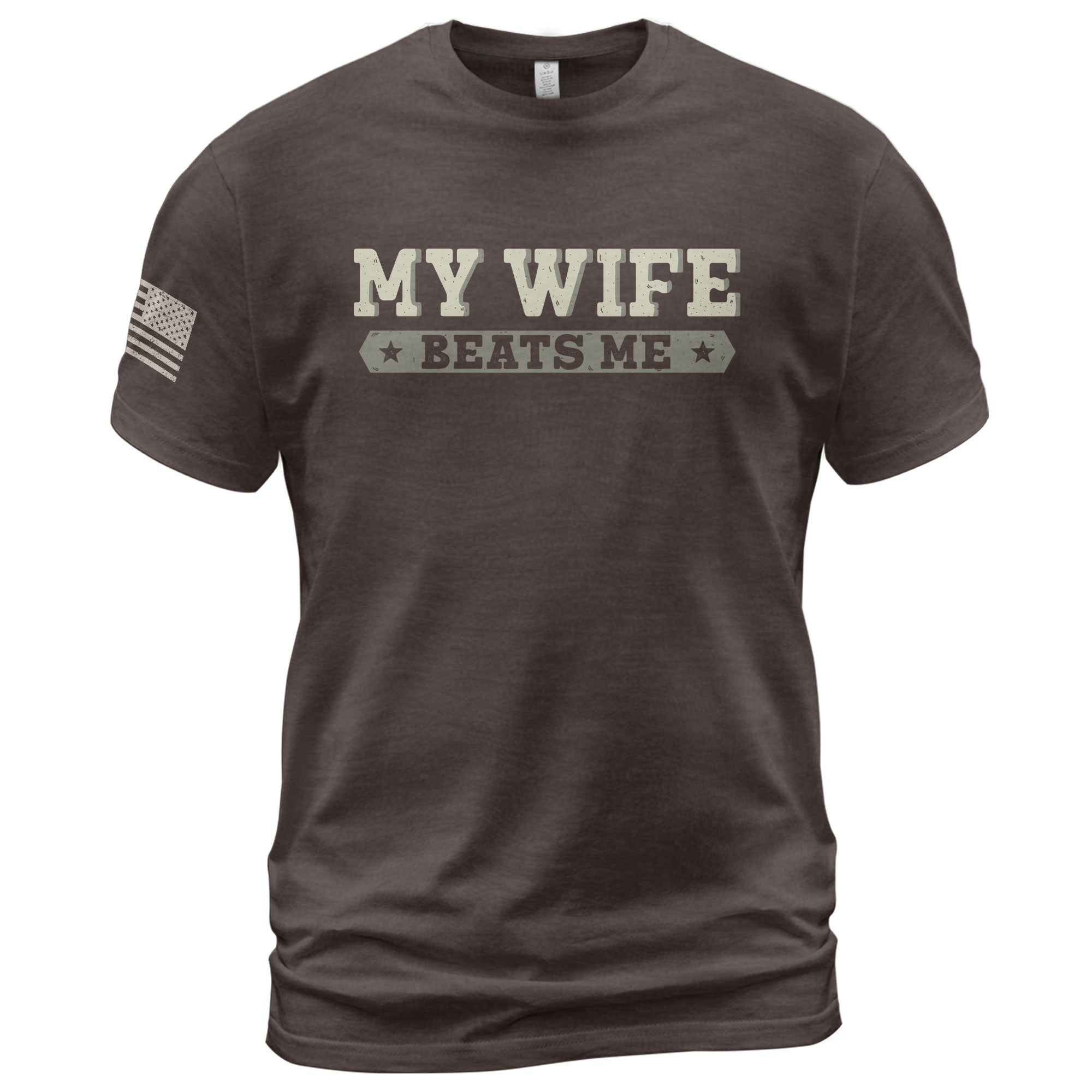 Funny Joke Quote My Wife Beats Me Men Vintage Graphic Shirt Casual Novelty Apparel