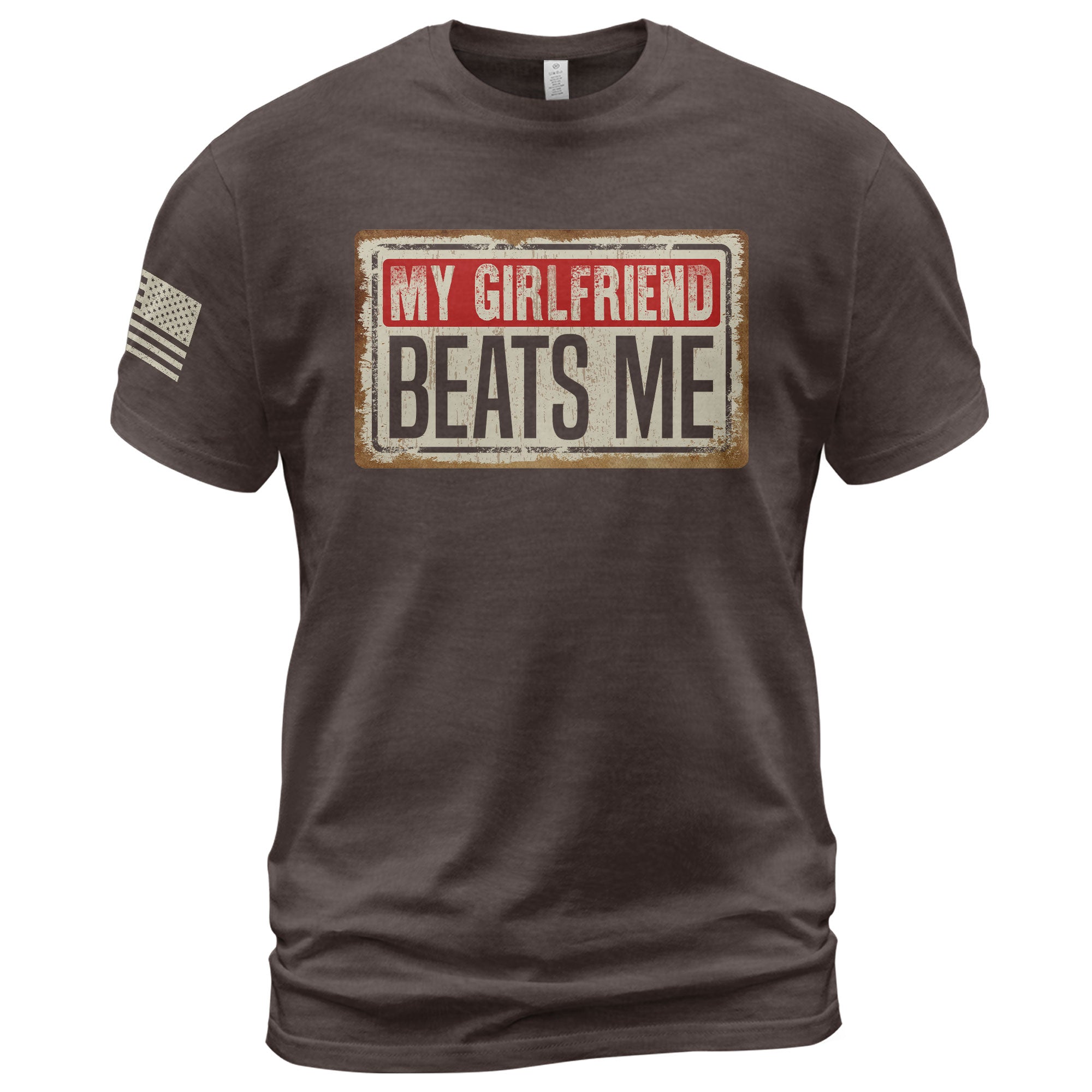 My Girlfriend Beats Me Funny Joke Quote Men Vintage Graphic Shirt Casual Novelty Tops