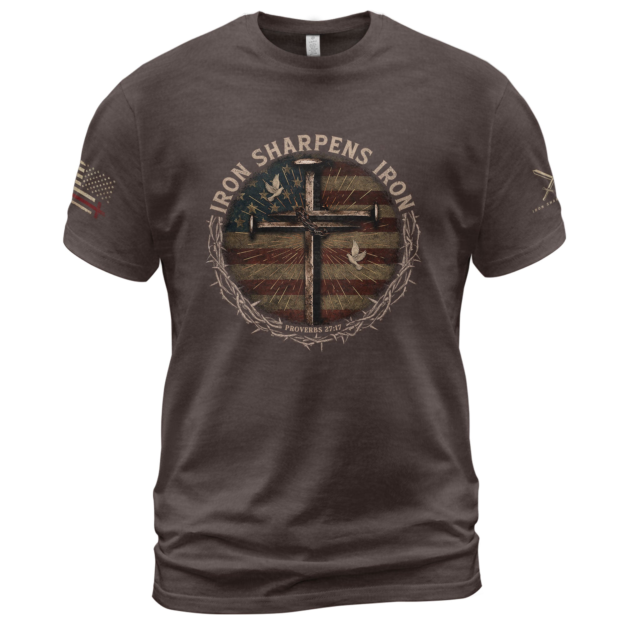 Iron Sharpens Iron - Christian Shirts for Men, Faith Based Christian Tee Shirts - Rust Field Wear
