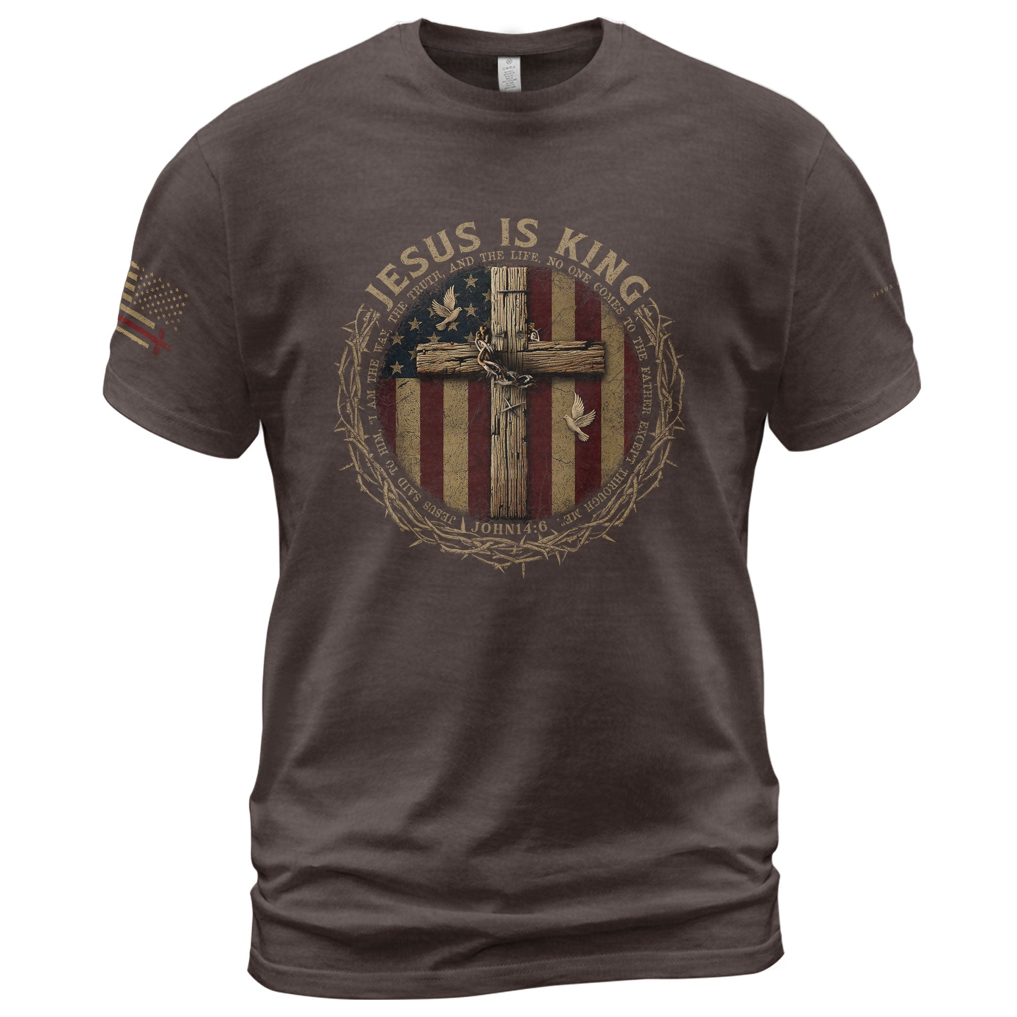Christian Tee Shirts, Jesus Is King The Only Way Home - Christian Shirts for Men - Rust Field Wear