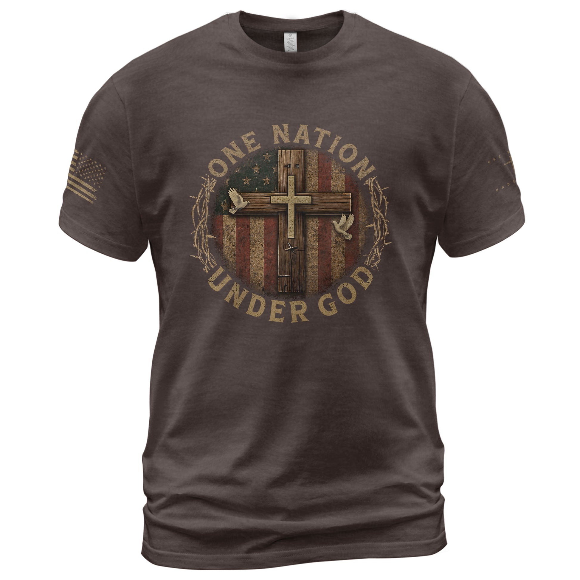 Christian Tee Shirts, One Nation Under God - Christian Shirts for Men - Rust Field Wear