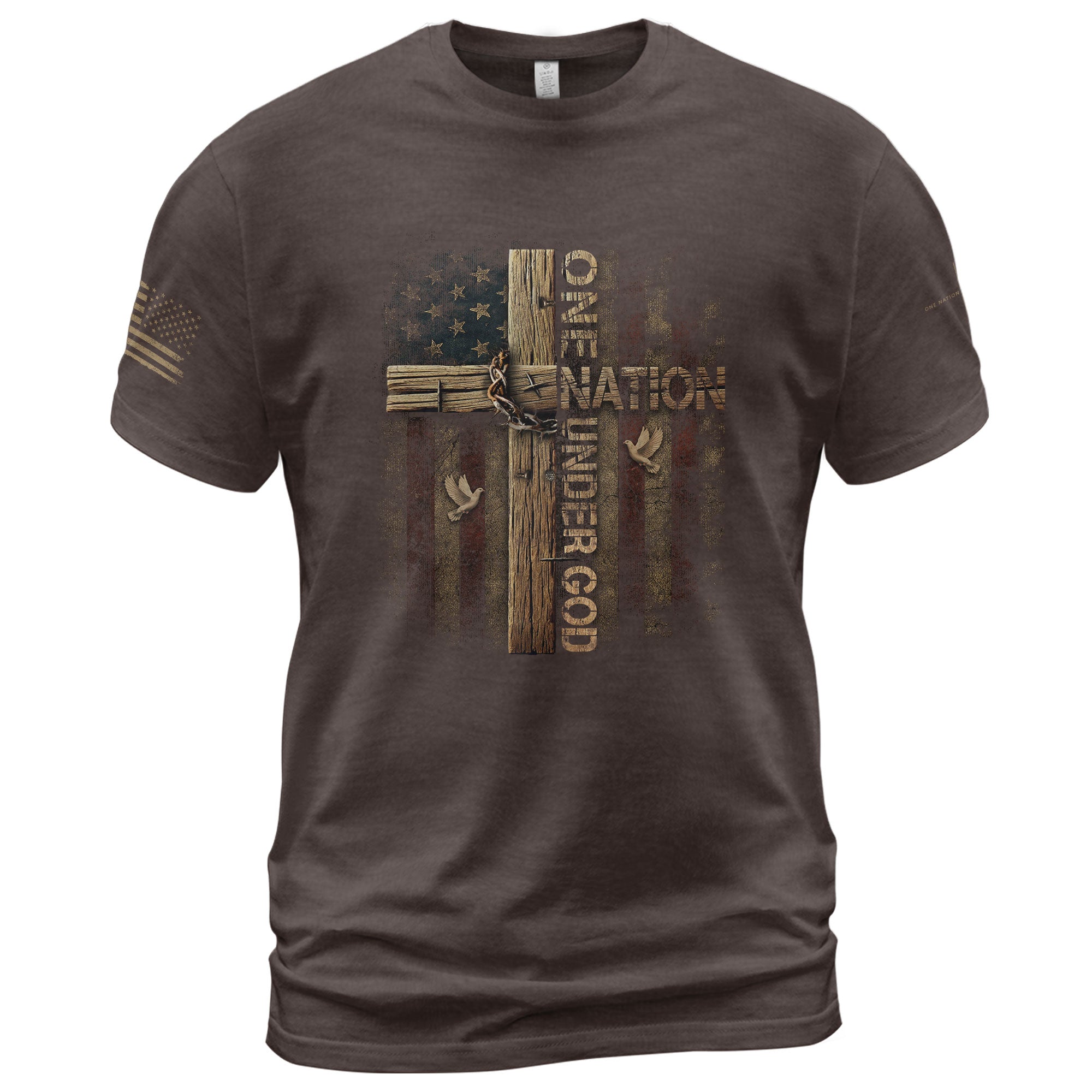 Christian Shirts for Men, “One Nation Under God” - Christian Tee Shirts - Rust Field Wear
