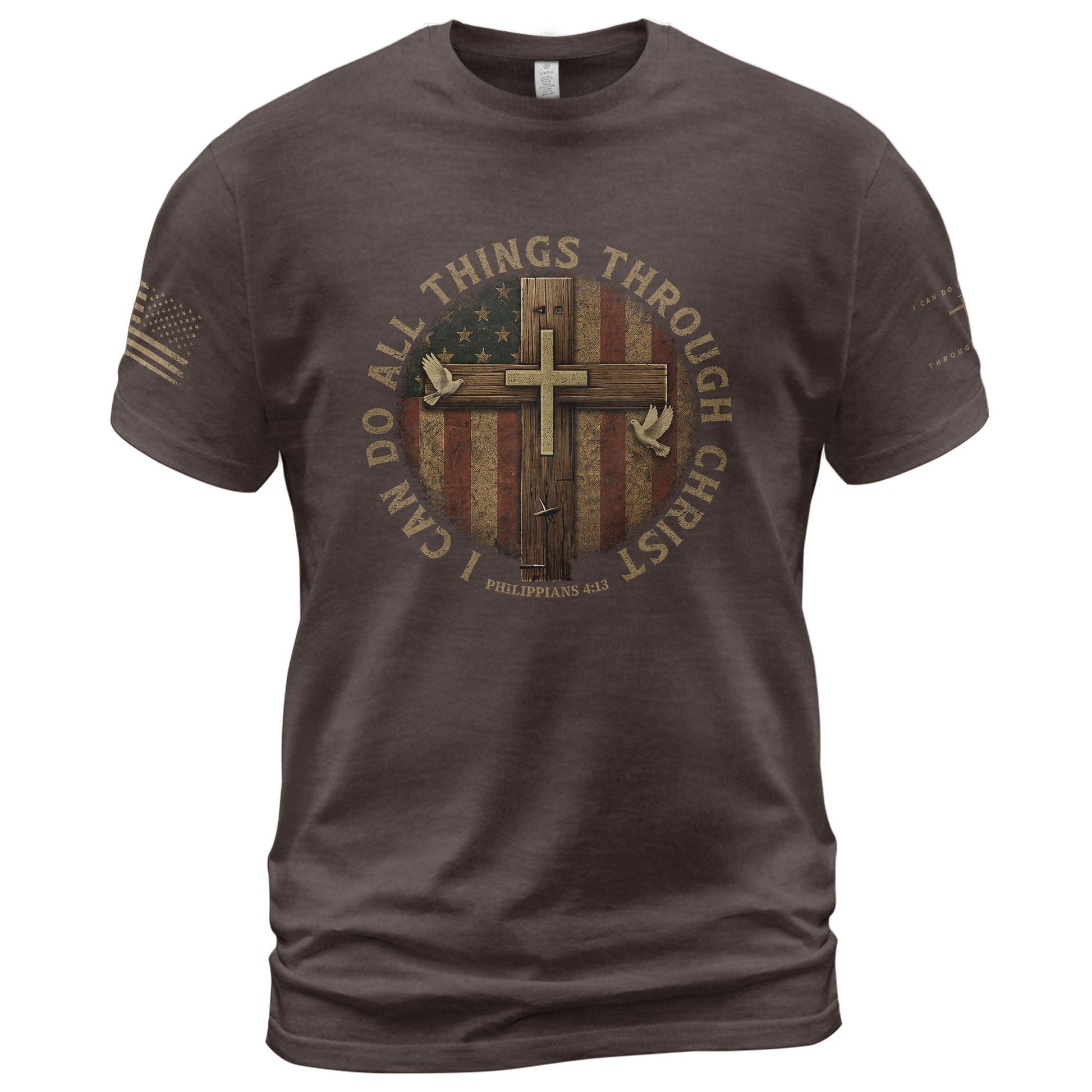 Christian Shirts for Men - I Can Do All Things Christian Philippians 4:13, Christian Tee Shirts - Rust Field Wear