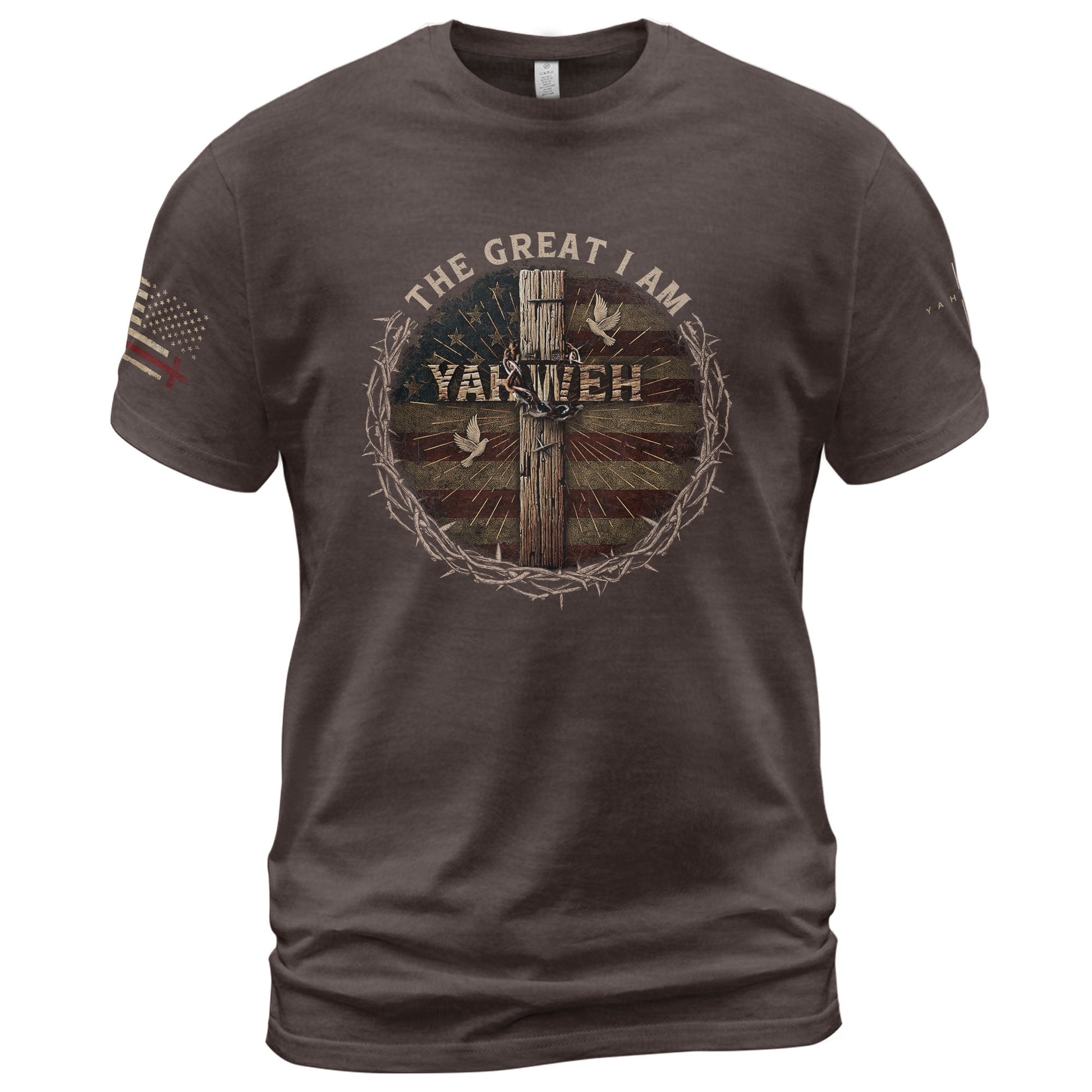 The Great I AM Yahweh Reigns - Christian Tee Shirts, Christian Shirts for Men - Rust Field Wear