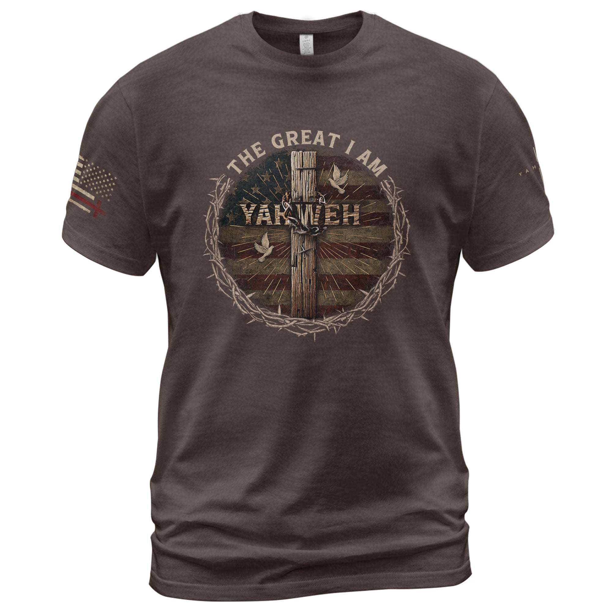 The Great I AM Yahweh Reigns - Christian Tee Shirts, Christian Shirts for Men - Rust Field Wear