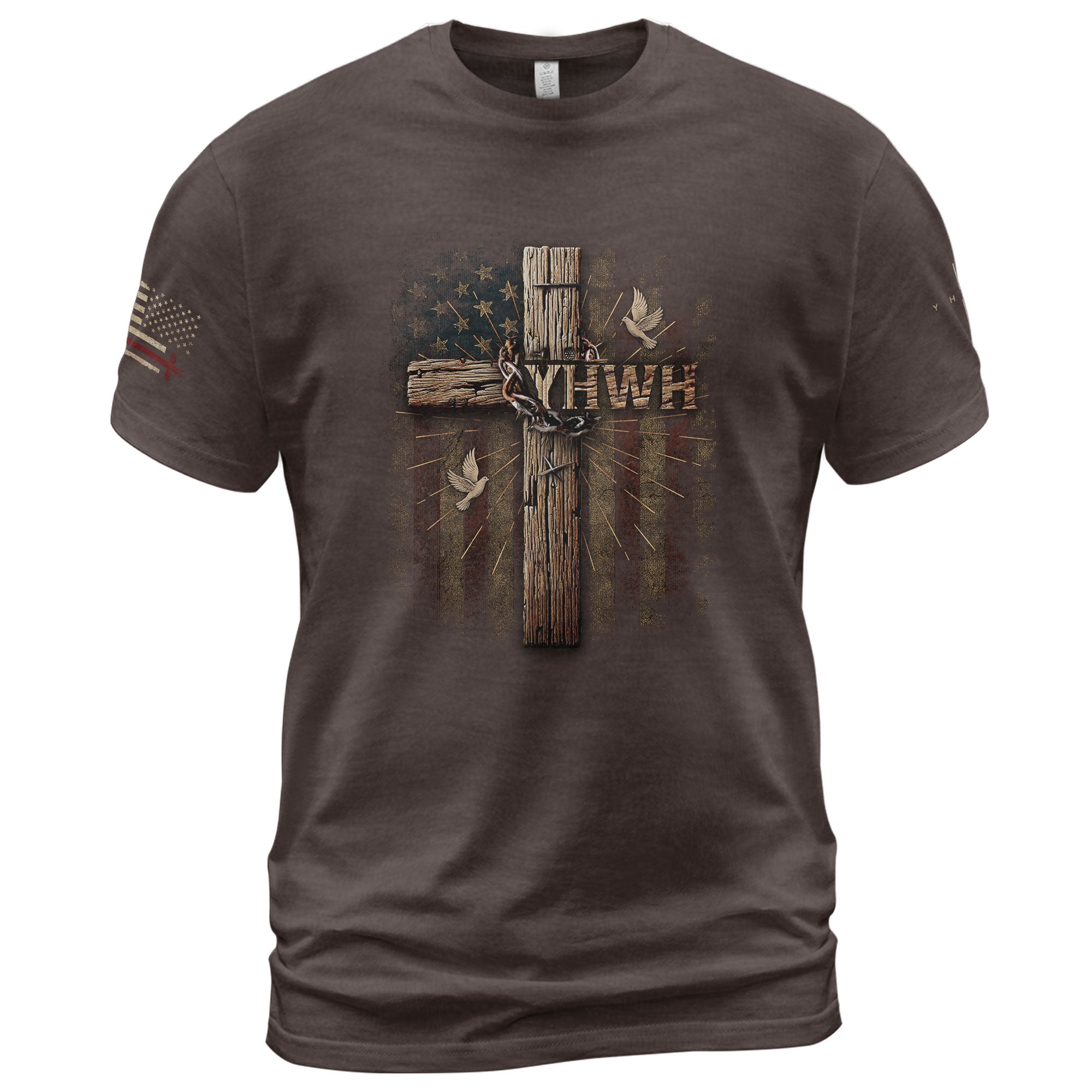 YHWH The Name Above All Names - Christian Shirts for Men, Faith Based Christian Tee Shirts - Rust Field Wear