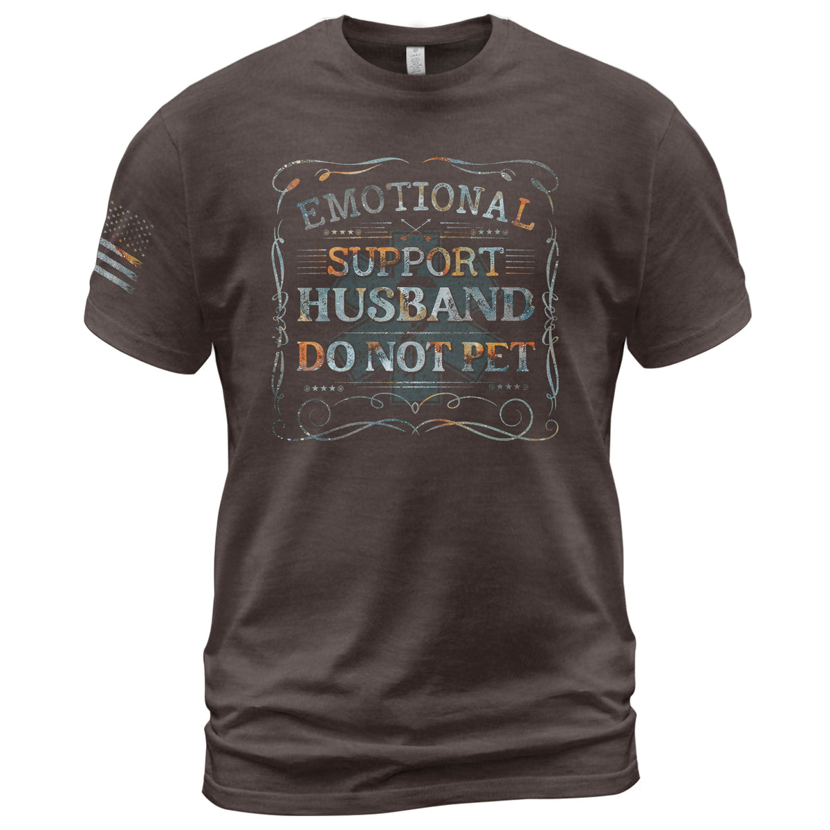 Emotional Support Husband Do Not Pet Sarcastic Graphic Tee Shirt Casual Cotton Top