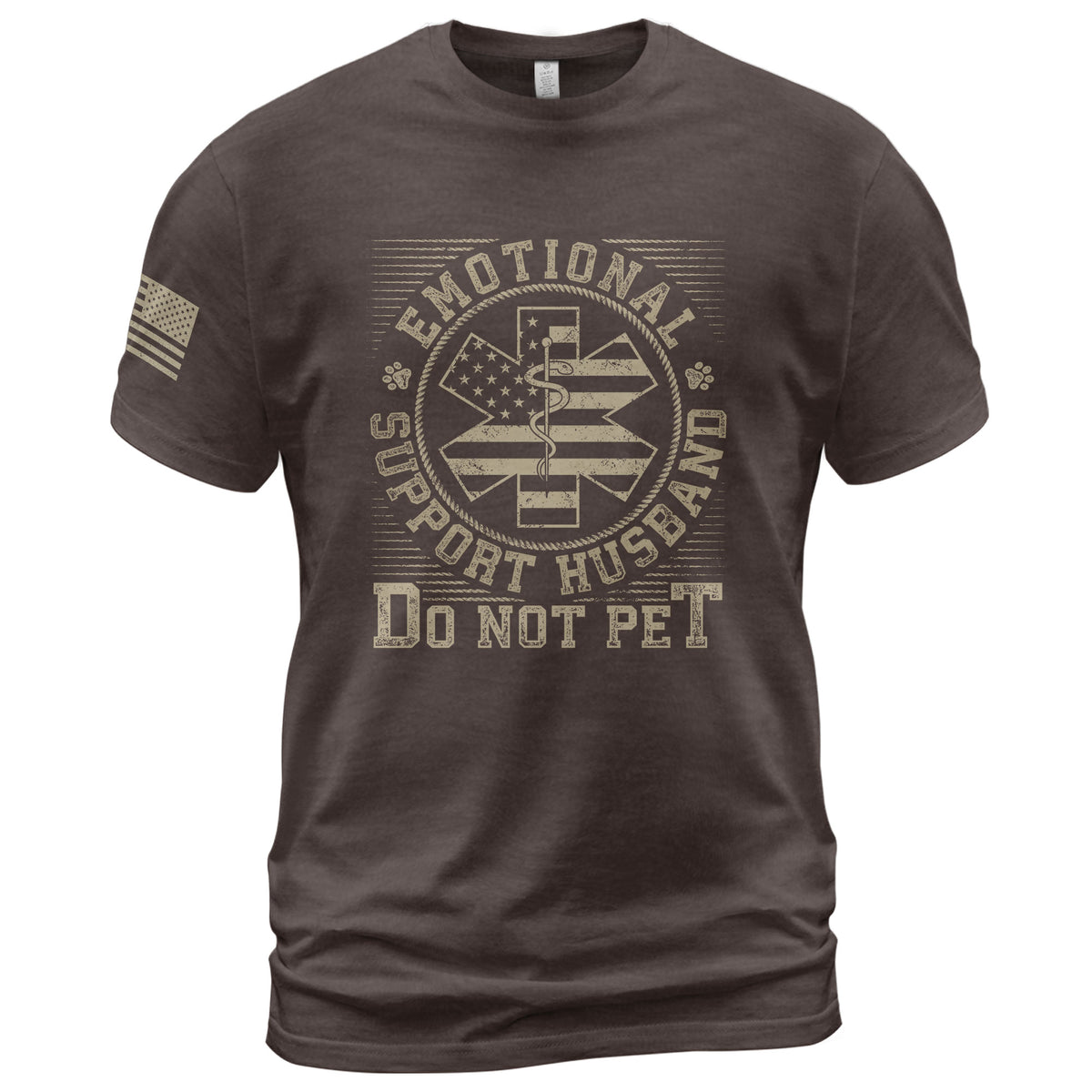 Amusing Emotional Support Husband Do Not Pet Badge Tee Shirt Cotton Apparel Top Item