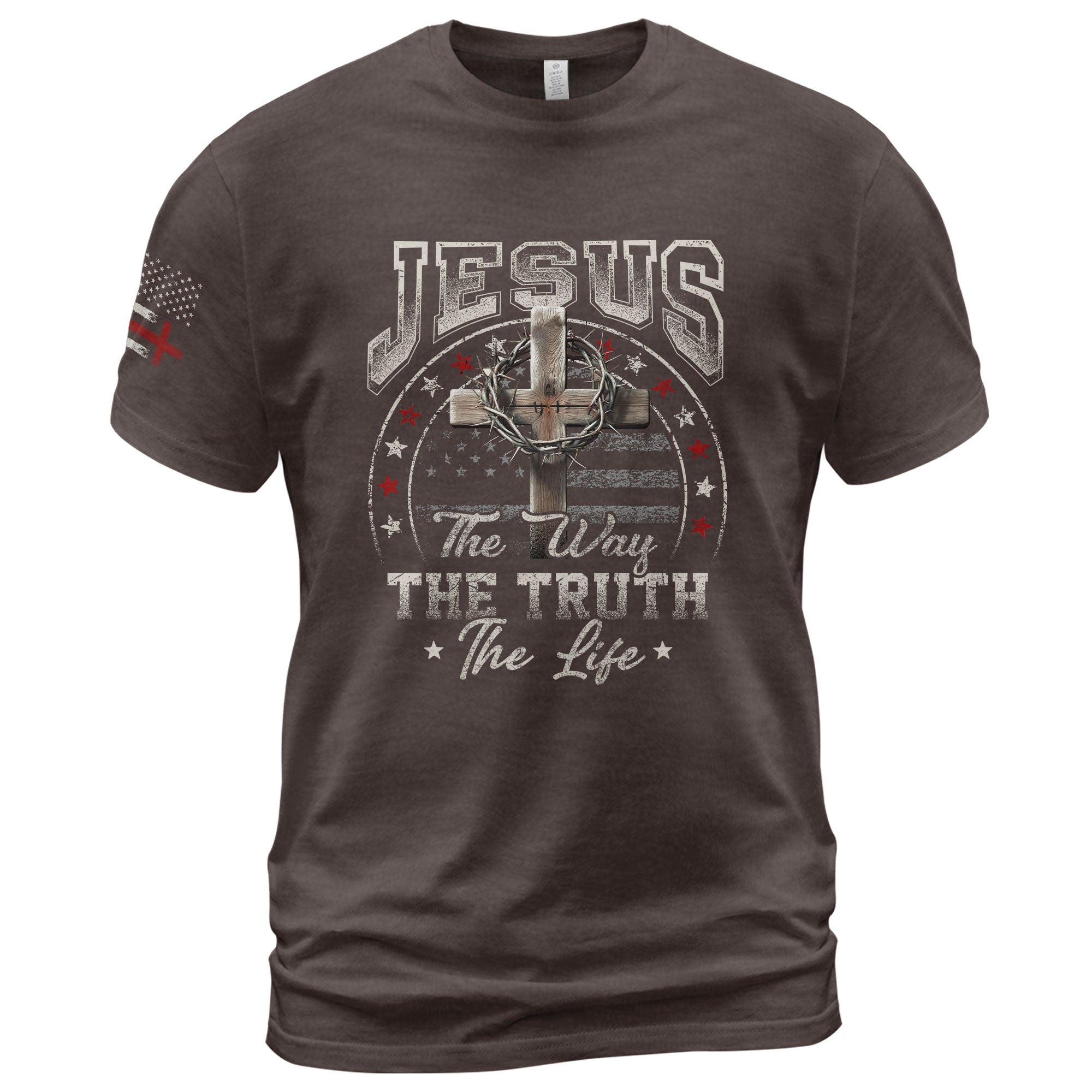 Christian Tee Shirts, Jesus The Way The Truth The Life - Christian Shirts for Men - Rust Field Wear