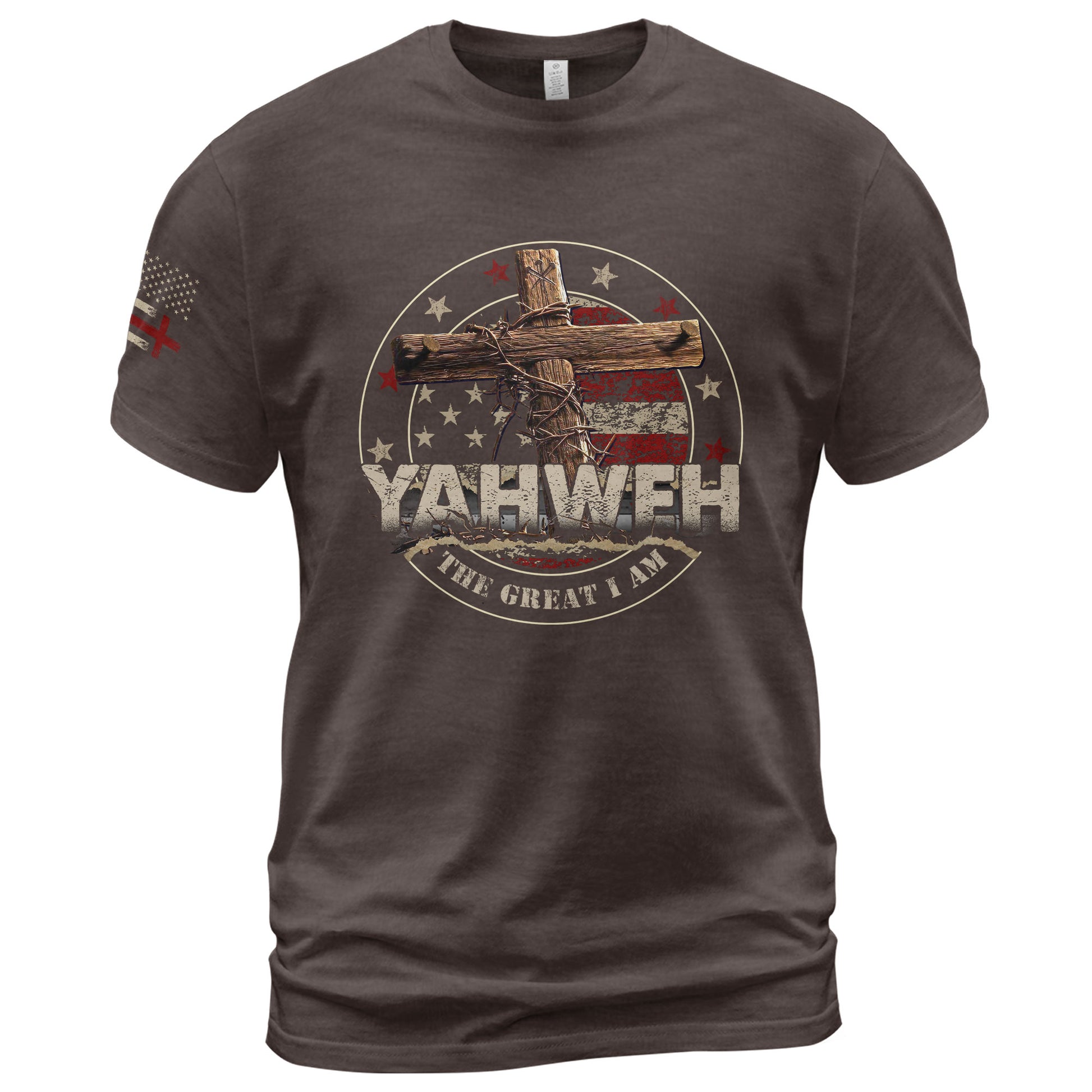 Yahweh The Great I Am, Bold and Unshaken, Christian Tee Shirts - Faith Shirts for Men - Rust Field Wear