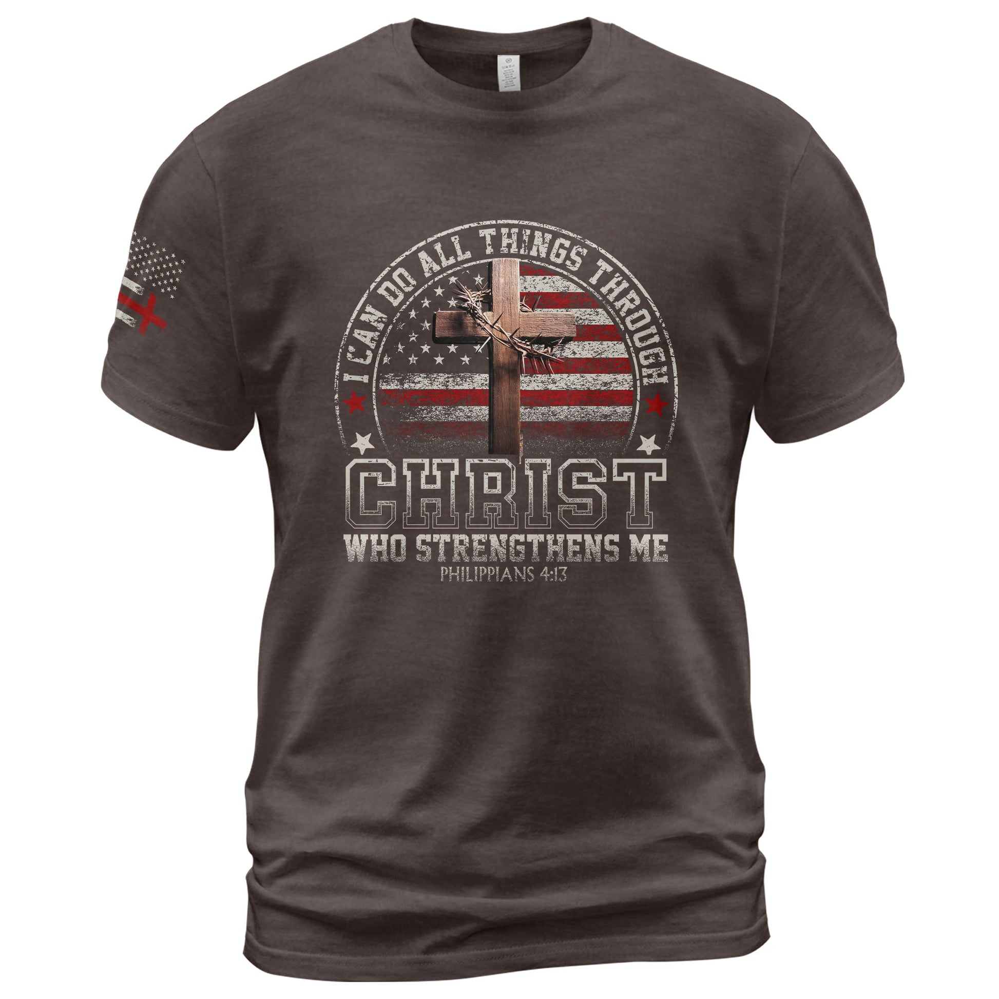 Faith Based Christian Tee Shirts, I Can Do All Things Through Christ Christian - Christian Shirts for Men - Rust Field Wear
